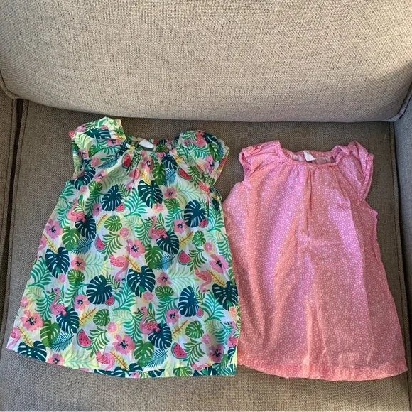 Lot of Girls Clothing Size 6 12 Months Top Dress Romper PJs Shorts Spring Summer - Picture 2 of 14
